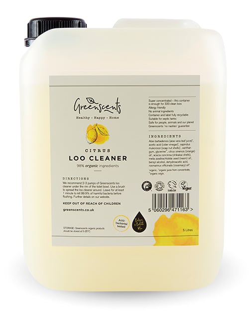 Greenscents Organic Loo Cleaner Refill Bundle – 500ml Bottle + 5L Refill (Save £5.34)