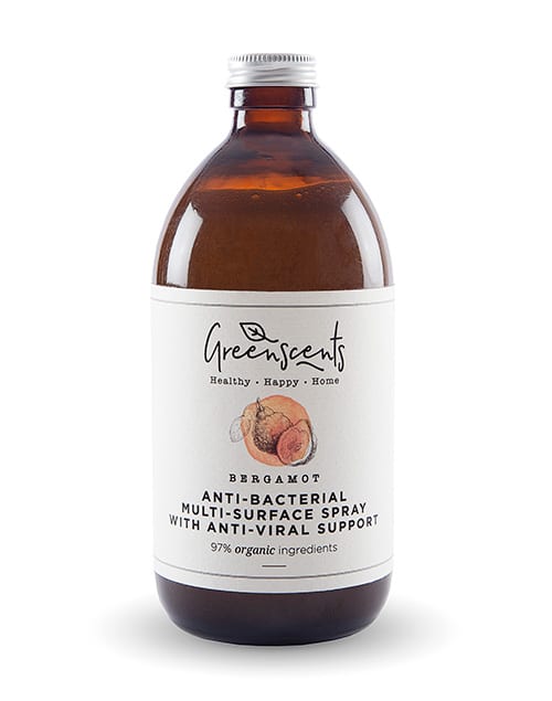 5AB Greenscents Anti-Bacterial Multi-Surface Spray with Anti-Viral Support 500 ml bottle Bergamot scent
