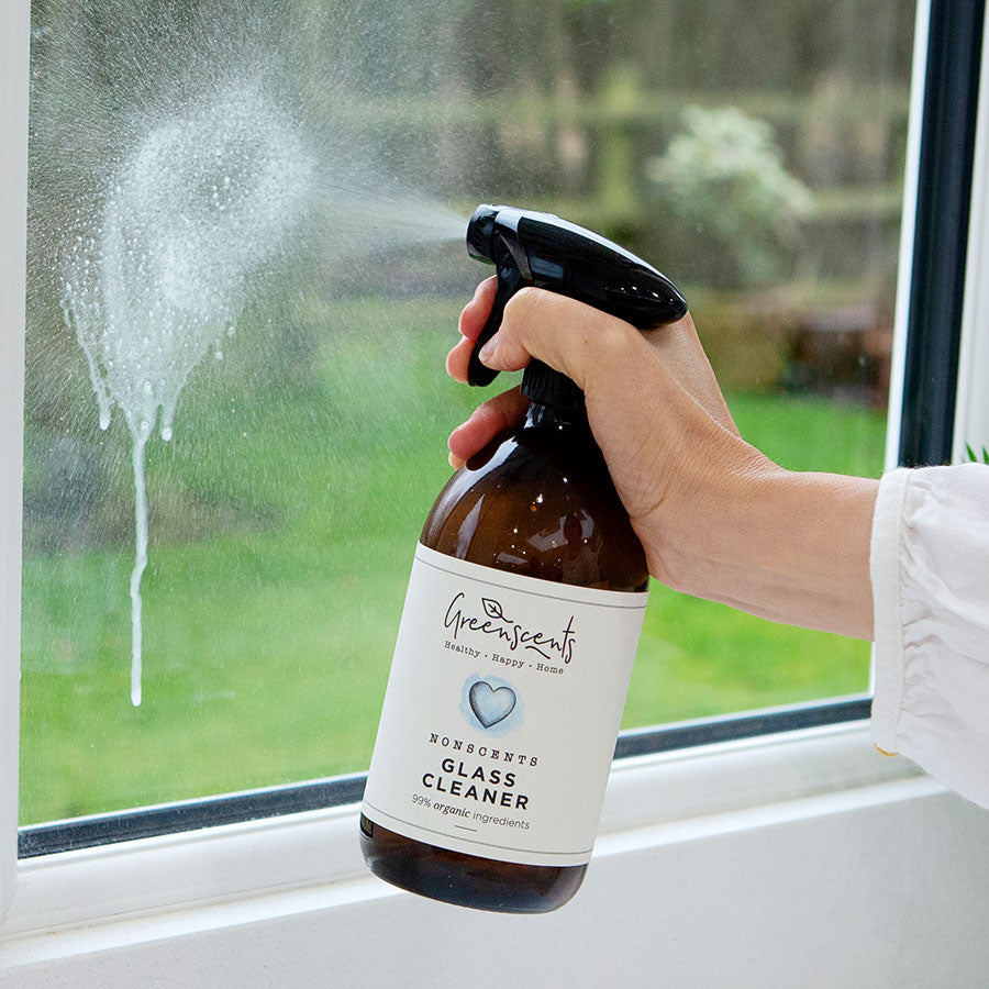 Greenscents Organic Glass Cleaner – Streak-Free Shine for Windows, Mirrors & Glass Surfaces