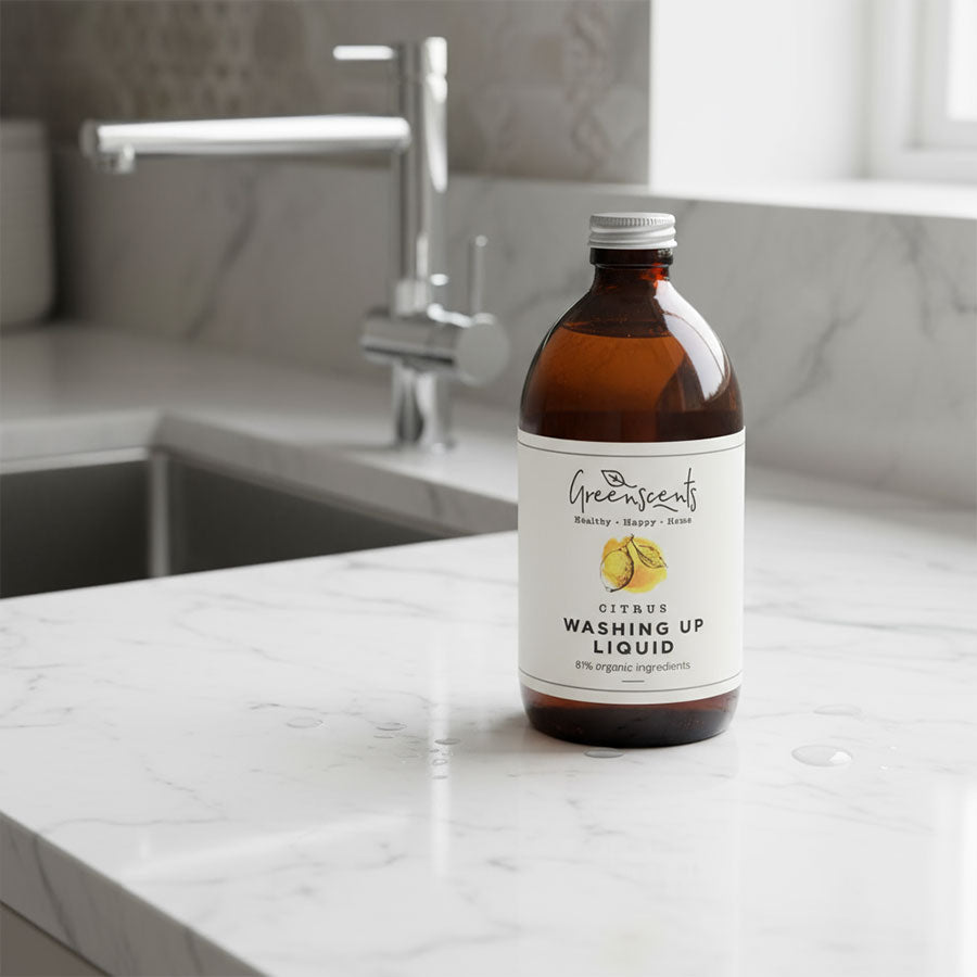 Greenscents Organic Washing Up Liquid – Non-Toxic, Tough on Grease & Gentle on Skin