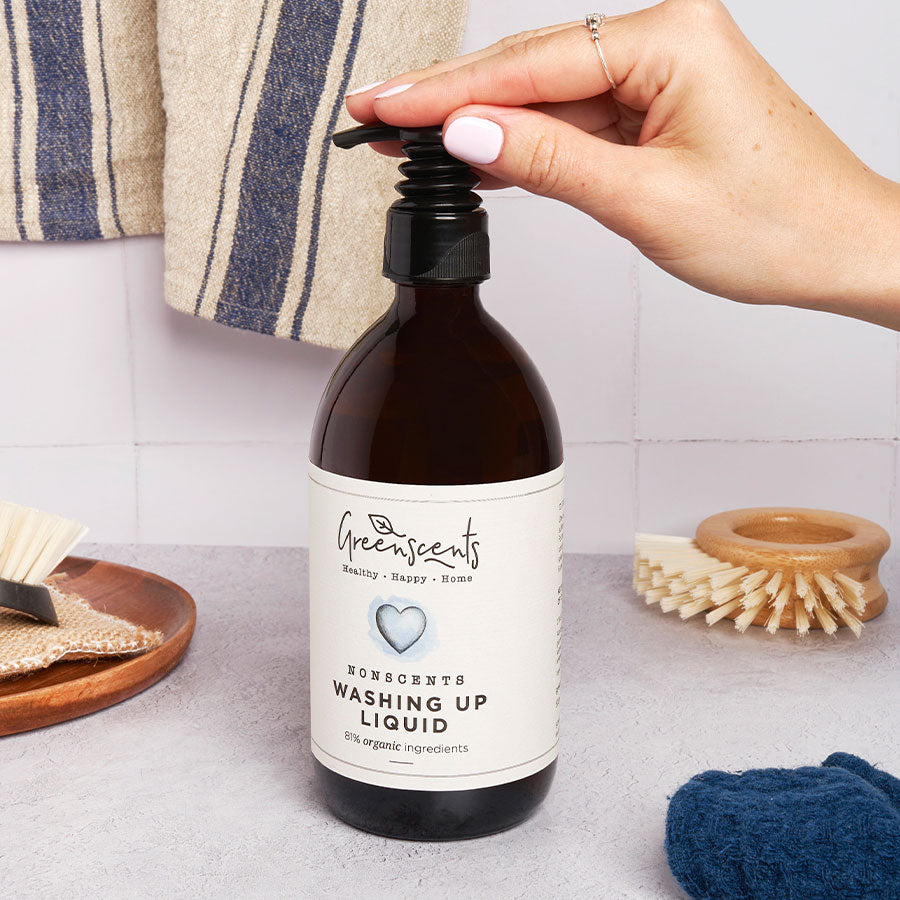 Nonscents Organic Washing Up Liquid – Fragrance-Free, Non-Toxic & Kind to Hands | Greenscents