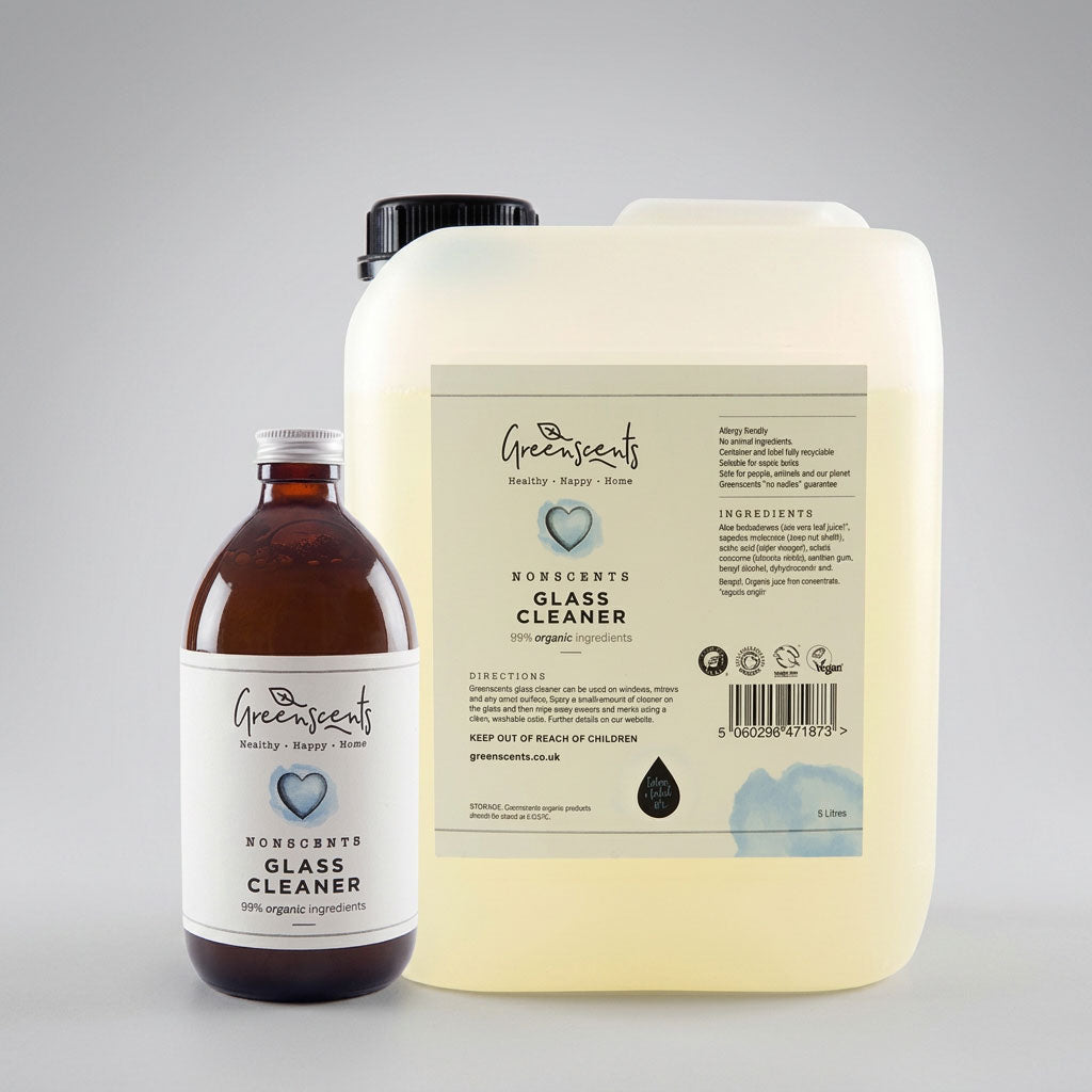 Greenscents Glass Cleaner Refill Bundle – 500ml Bottle + 5L Refill (Save £6.15)