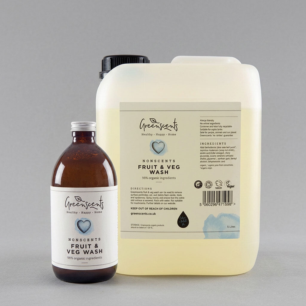 Greenscents Fruit & Veg Wash Refill Bundle – 500ml Bottle + 5L Refill (Save £6.15)