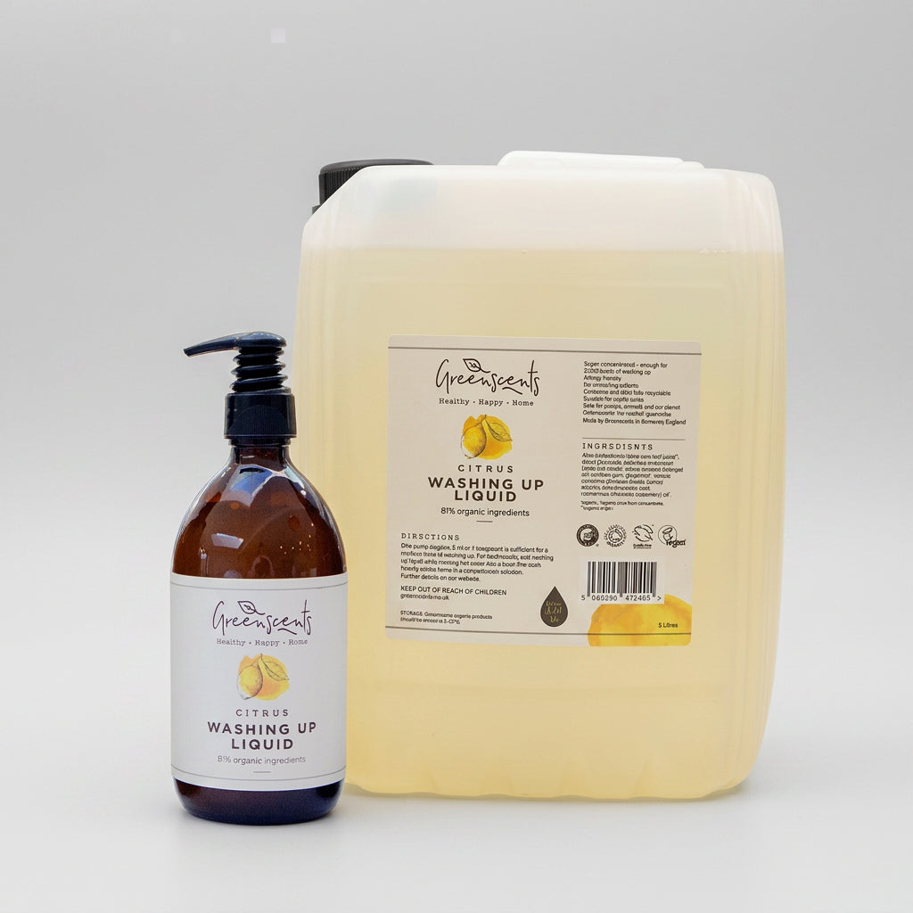 Greenscents Washing Up Liquid Refill Bundle – 500ml Bottle + 5L Refill (Save £6.35)