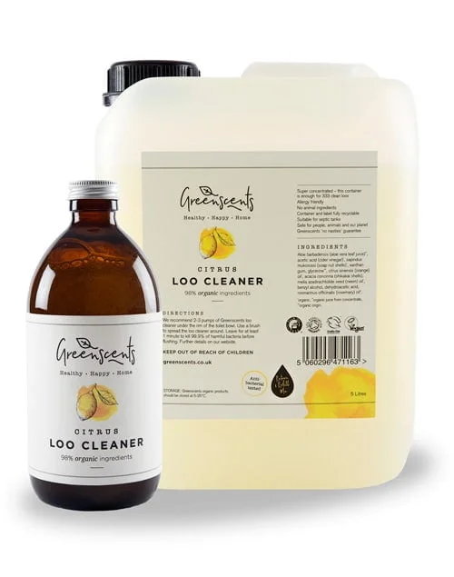 Greenscents refill bundle Loo Cleaner 500ml bottle and 5litre container